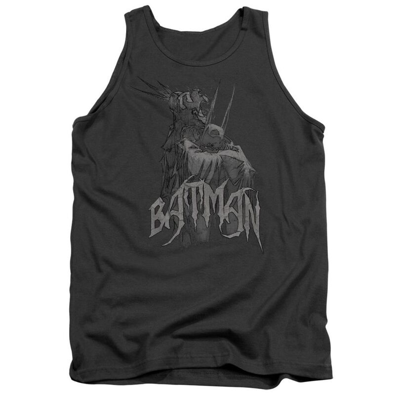 【送料無料】 ライセンス キャラクター メンズ Tシャツ トップス Batman Scary Right Hand Adult Tank Top Charcoal