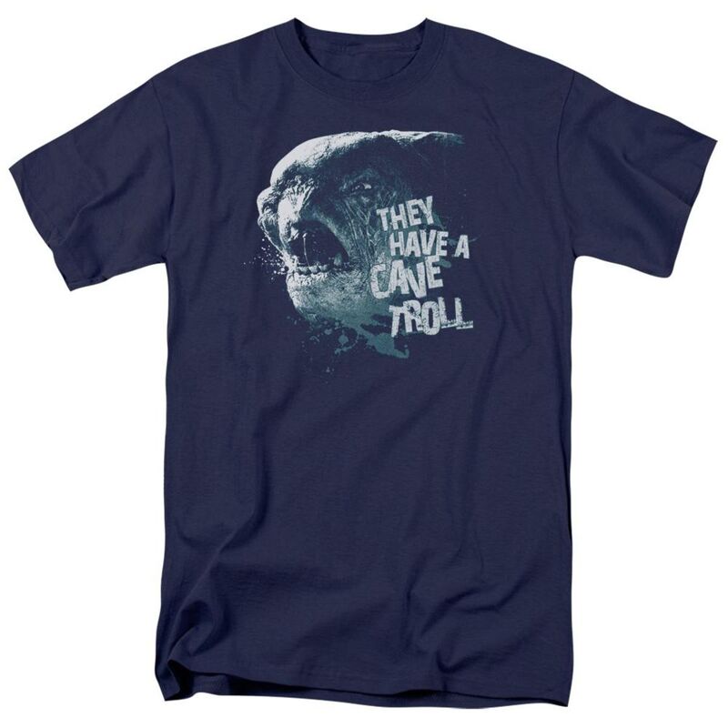【送料無料】 ライセンス キャラクター メンズ Tシャツ トップス Lord Of The Rings Cave Troll Short Sleeve Adult T-shirt Navy