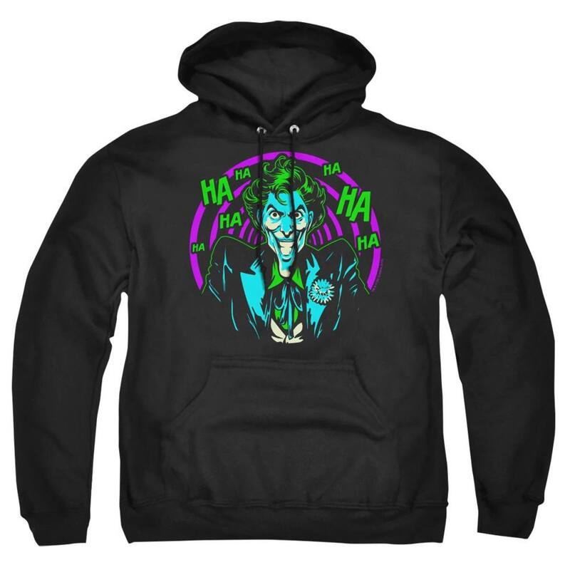 【送料無料】 ライセンス キャラクター メンズ ニット・セーター アウター Batman Hahaha Adult Pull Over Hoodie Black