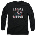 【送料無料】 ライセンス キャラクター メンズ Tシャツ トップス Batman Harley Bold Long Sleeve Adult T-shirt Black(4)