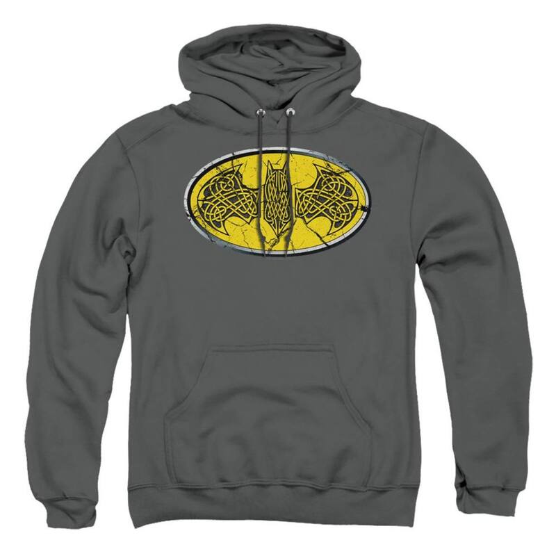 【送料無料】 ライセンス キャラクター メンズ ニット・セーター アウター Batman Celtic Shield Adult Pull Over Hoodie Charcoal