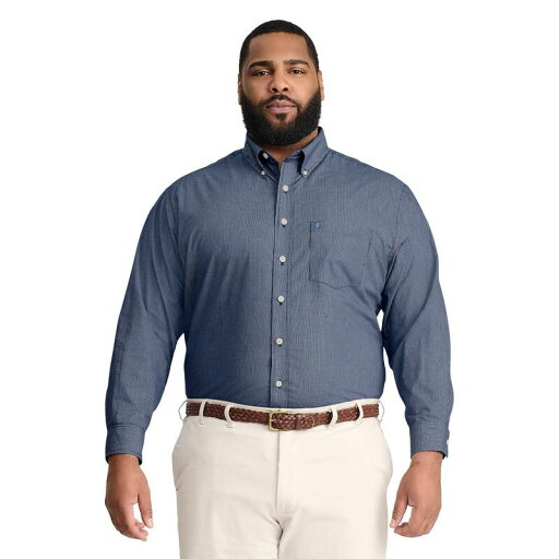 【送料無料】 アイゾッド メンズ Tシャツ トップス Big & Tall IZOD Performance Long Sleeve Plaid Button Down Shirt Estate Blue 【送料無料】 アイゾッド メンズ Tシャツ トップス Big & Tall IZOD Performance Long Sleeve Plaid Button Down Shirt Estate Blue