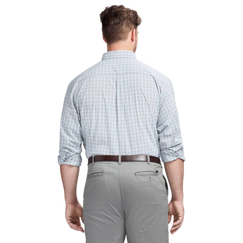 【送料無料】 アイゾッド メンズ Tシャツ トップス Big & Tall IZOD Performance Long Sleeve Plaid Button Down Shirt Estate Blue