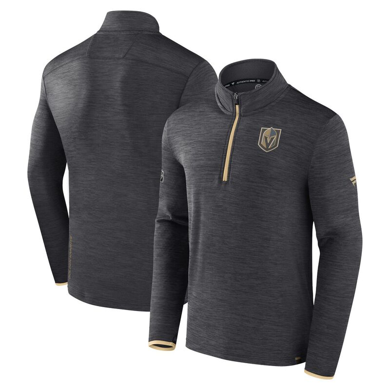 【送料無料】 アンブランデッド メンズ ジャケット・ブルゾン アウター Men's Fanatics Branded Heather Charcoal Vegas Golden Knights Authentic Pro Quarter-Zip Pullover Top Lvk Charco