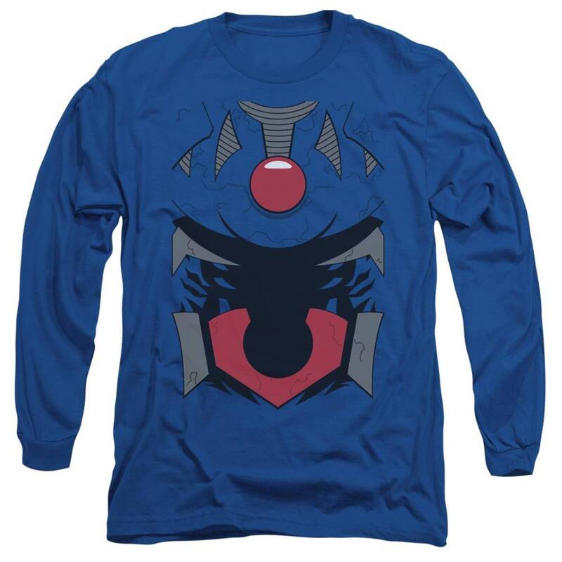  ライセンス キャラクター メンズ Tシャツ トップス Justice League Of America Darkseid Uniform Long Sleeve Adult T-shirt Royal Blue