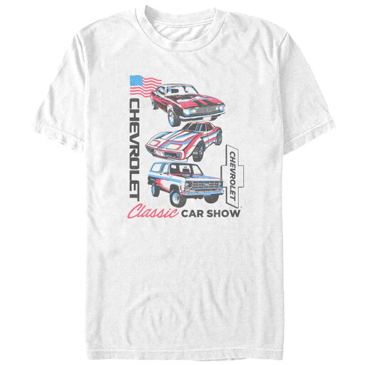 【送料無料】 ライセンス キャラクター メンズ Tシャツ トップス Big & Tall Chevrolet Classic Car Show Graphic Tee White 【送料無料】 ライセンス キャラクター メンズ Tシャツ トップス Big & Tall Chevrolet Classic Car Show Graphic Tee White