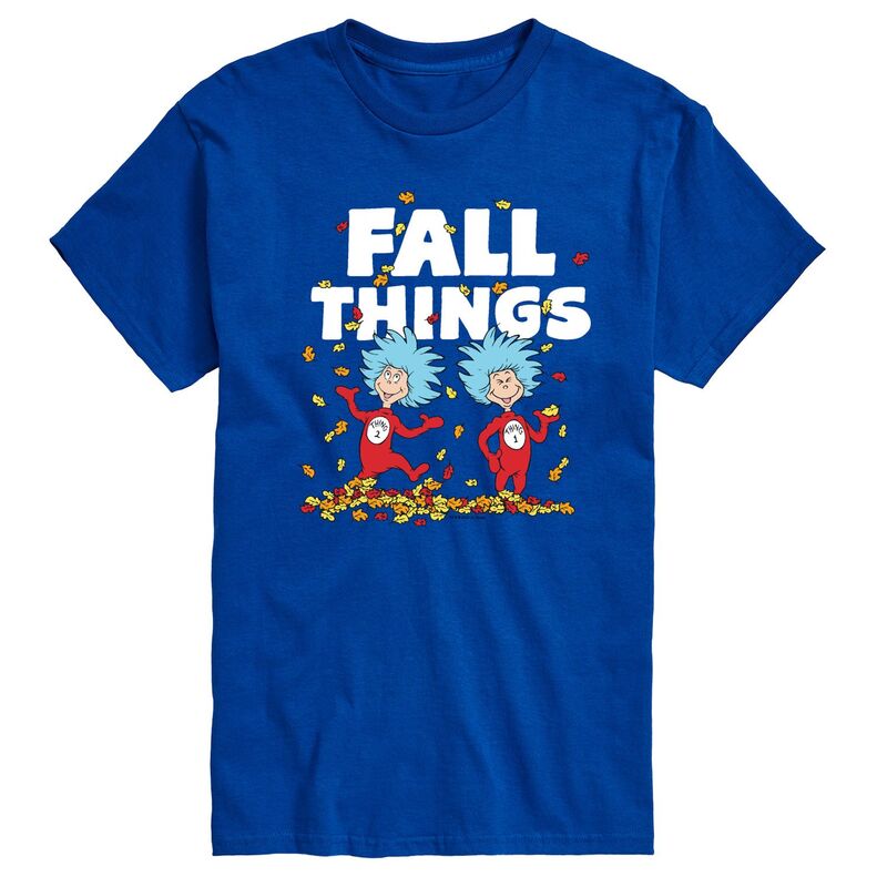 【送料無料】 ライセンス キャラクター メンズ Tシャツ トップス Men's Dr. Seuss Grinch Fall Things Graphic Tee Blue