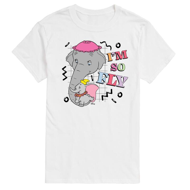 【送料無料】 ディズニー メンズ Tシャツ トップス Disney's Dumbo Men's I'm So Fly Graphic Tee White