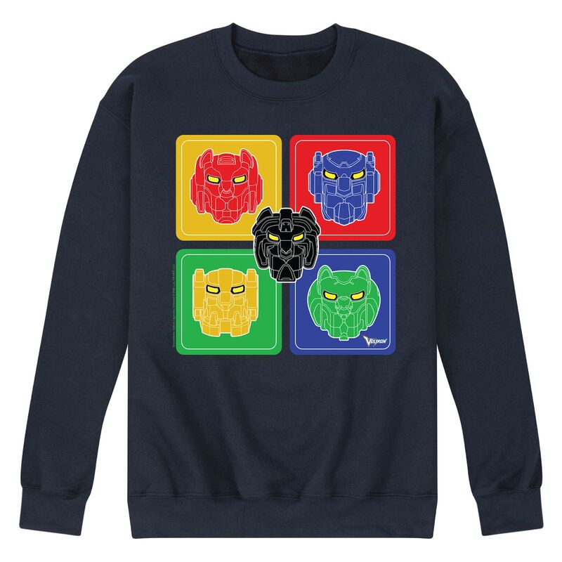 【送料無料】 ライセンス キャラクター メンズ Tシャツ トップス Men's Voltron Voltron Heads Fleece Sweatshirt Navy