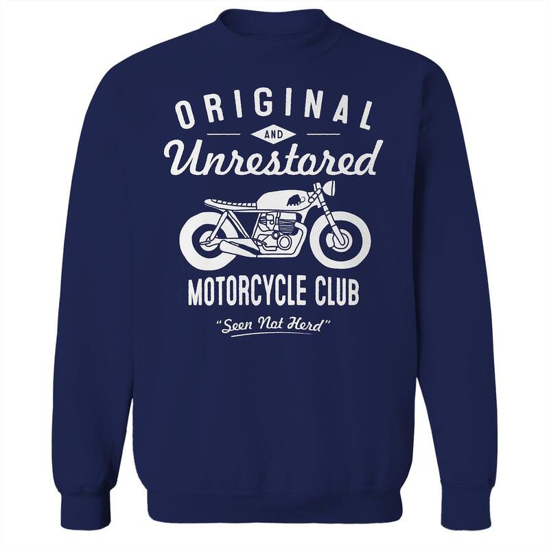 【送料無料】 ライセンス キャラクター メンズ Tシャツ トップス Men's Original & Unrestored Motorcycle Club Fleece Graphic Sweatshirt Navy