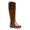 【送料無料】 クラークス レディース ブーツ・レインブーツ シューズ Clarks Maye Carly Women's Leather Knee-High Boots Tan