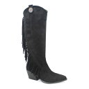 【送料無料】 ヨキ レディース ブーツ・レインブーツ シューズ Yoki Gayle-29 Women's Knee-High Fringe Boots Bla...