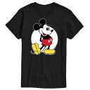 【送料無料】 ライセンス キャラクター メンズ Tシャツ トップス Disney's Mickey Classic Men's Graphic Tee Black(4)