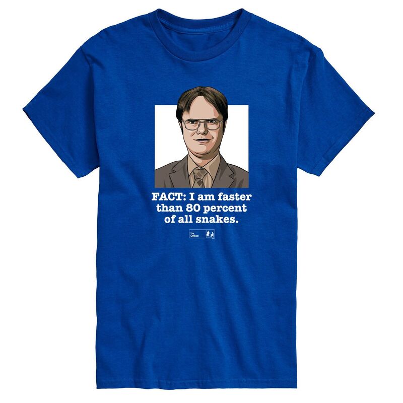 【送料無料】 ライセンス キャラクター メンズ Tシャツ トップス Men's The Office Dwight Fact Faster Graphic Tee Blue