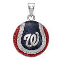 【送料無料】 ロゴアート レディース ブレスレット・バングル・アンクレット アクセサリー LogoArt Sterling Silver Washington Nationals Enamel Baseball Pendant Sterling Silver