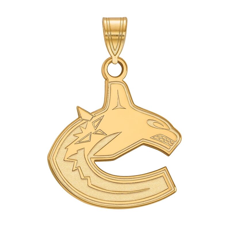 【送料無料】 ロゴアート レディース ブレスレット・バングル・アンクレット アクセサリー LogoArt Vancouver Canucks 14k Gold Over Silver Large Logo Pendant Goldtone