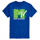 【送料無料】 ライセンス キャラクター メンズ Tシャツ トップス Big & Tall MTV Christmas Tree Logo Graphic Tee Blue(4)