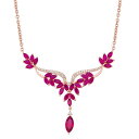 【送料無料】 アンブランデッド レディース ネックレス・チョーカー・ペンダントトップ アクセサリー 14k Rose Gold Over Silver Lab Created Ruby & White Sapphire Necklace Rose Tone