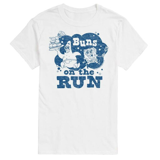 【送料無料】 ライセンス キャラクター メンズ Tシャツ トップス Big & Tall SpongeBob SquarePants Buns On The Run Graphic Tee White 【送料無料】 ライセンス キャラクター メンズ Tシャツ トップス Big & Tall SpongeBob SquarePants Buns On The Run Graphic Tee White