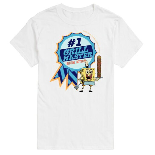 【送料無料】 ライセンス キャラクター メンズ Tシャツ トップス Big & Tall SpongeBob SquarePants Grill Master Blue Ribbon Graphic Tee White 【送料無料】 ライセンス キャラクター メンズ Tシャツ トップス Big & Tall SpongeBob SquarePants Grill Master Blue Ribbon Graphic Tee White