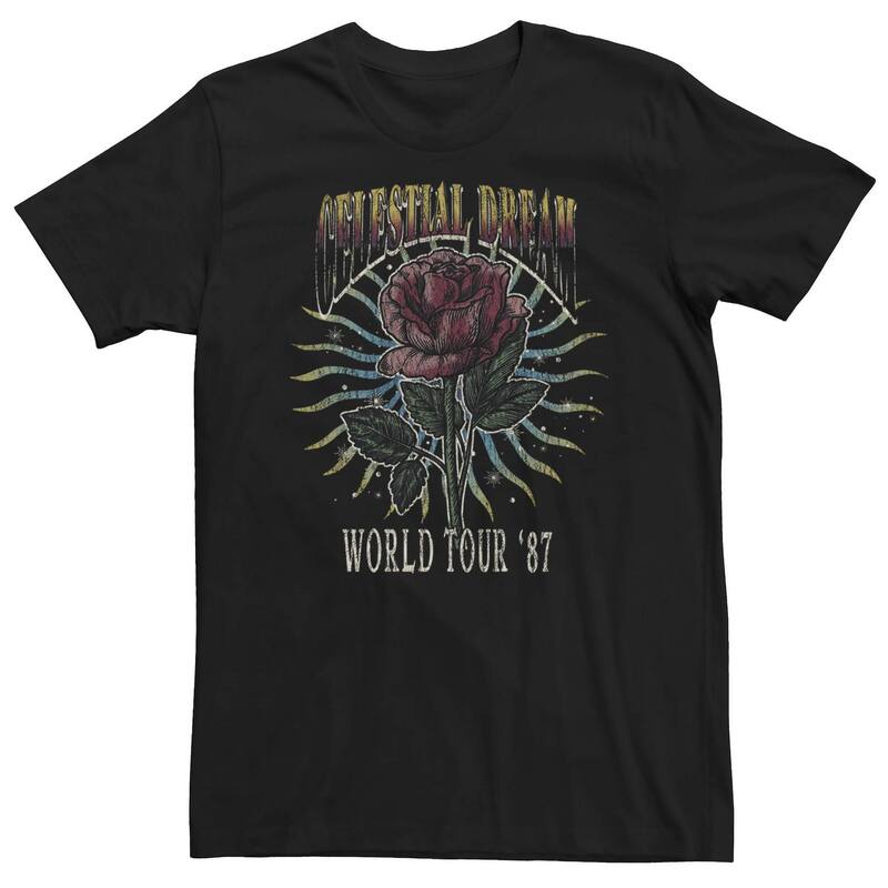 【送料無料】 ライセンス キャラクター メンズ Tシャツ トップス Big & Tall Celestial Dream World Tour 87 Graphic Tee Black