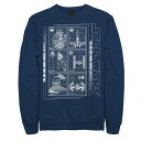 【送料無料】 ライセンス キャラクター メンズ Tシャツ トップス Big & Tall Star Wars Battle Ships Schematic Fleece Sweatshirt Navy