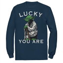 【送料無料】 ライセンス キャラクター メンズ Tシャツ トップス Big & Tall Star Wars Yoda Lucky You Are Saint Patrick's Tee Navy