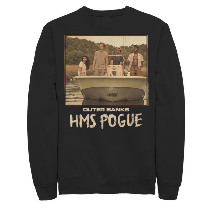 【送料無料】 ライセンス キャラクター メンズ Tシャツ トップス Men's Outer Banks HMS Pogue Sweatshirt Black