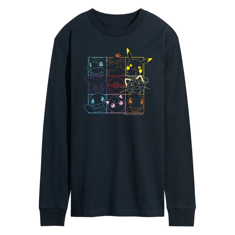 【送料無料】 ライセンス キャラクター メンズ Tシャツ トップス Men's Pokemon Character Grid Tee Navy