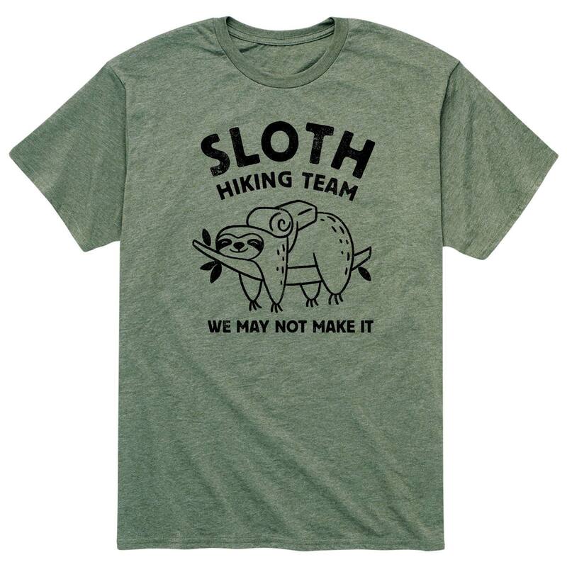 【送料無料】 ライセンス キャラクター メンズ Tシャツ トップス Men's Sloth Hiking Team Tee Heather Military Green