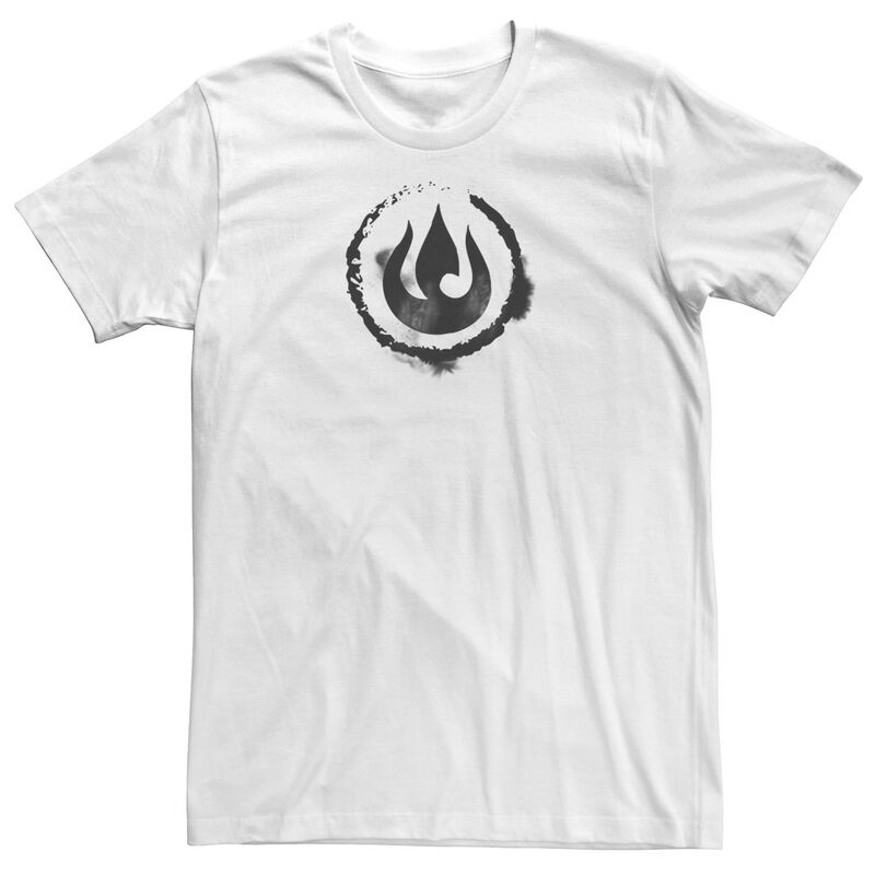 【送料無料】 ライセンス キャラクター メンズ Tシャツ トップス Big & Tall Nickelodeon Legend Of Korra Fire Nation Symbol Sketch Tee White