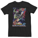 【送料無料】 マーベル メンズ Tシャツ トップス Big & Tall Marvel Thor Ragnarok Hulk Neon Pop Poster Tee Black