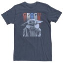 【送料無料】 スター ウォーズ メンズ Tシャツ トップス Big & Tall Star Wars: The Mandalorian Fourth Of July Grogu USA Patriot Tee Navy Heather