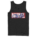 【送料無料】 ライセンス キャラクター メンズ Tシャツ トップス Men's Marvel Classic Logo Iron Man Fill Tank Top Black