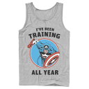 【送料無料】 ライセンス キャラクター メンズ Tシャツ トップス Men's Marvel Avengers Captain America I've Been Training All Year Tank Top Athletic Heather(4)