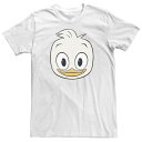 【送料無料】 ライセンス キャラクター メンズ Tシャツ トップス Big & Tall Disney DuckTales Dewey Big Face Tee White(4)
