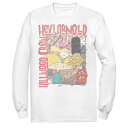 【送料無料】 ライセンス キャラクター メンズ Tシャツ トップス Men's Nickeloden Hey Arnold Colorful Hillwood Poster Tee White(4)