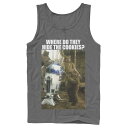 【送料無料】 ライセンス キャラクター メンズ Tシャツ トップス Men's Star Wars R2-D2 & Ewok Where Do They Hide The Cookies Tank Top Charcoal