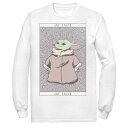 【送料無料】 ライセンス キャラクター メンズ Tシャツ トップス Men's Star Wars The Mandalorian The Child Card Portrait Tee White