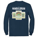 【送料無料】 ライセンス キャラクター メンズ Tシャツ トップス Men's Star Wars The Mandalorian The Child Cartoon Panels Tee Navy