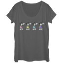 【送料無料】 ディズニー レディース Tシャツ トップス Disney's Mickey Mouse Colorful Shorts Juniors' Graphic Tee Charcoal