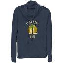 【送料無料】 ライセンス キャラクター レディース Tシャツ トップス Women's Star Wars Yoda Best Mom Cowlneck Graphic Lightweight Long Sleeve Navy
