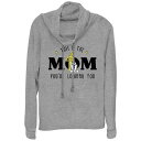【送料無料】 ライセンス キャラクター レディース Tシャツ トップス Women's Star Wars This Is The Mom You're Looking For Cowlneck Graphic Lightweight Long Sleeve Gray Heather