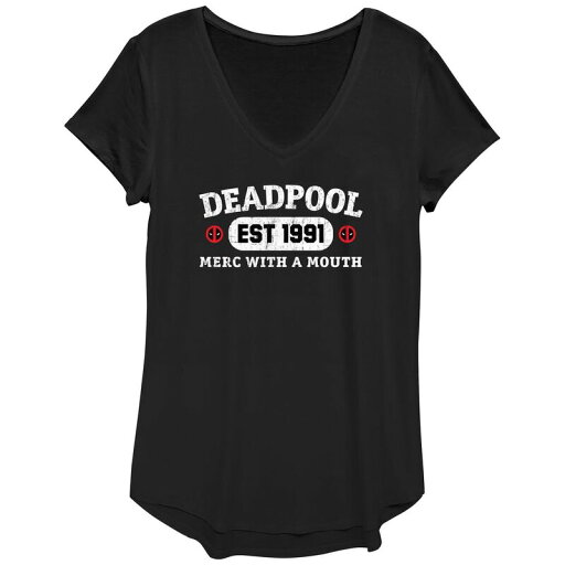 【送料無料】 マーベル レディース Tシャツ トップス Women's Marvel Deadpool Est. 1991 Graphic Tee Black 【送料無料】 マーベル レディース Tシャツ トップス Women's Marvel Deadpool Est. 1991 Graphic Tee Black