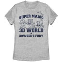 【送料無料】 ライセンス キャラクター レディース Tシャツ トップス Juniors' Nintendo Super Mario 3D World Cat C...