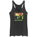 【送料無料】 ライセンス キャラクター レディース Tシャツ トップス Juniors' MTV Desert Sunset Print Logo Racerback Tank Top Black Heather(4)