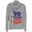 【送料無料】 ニコロデオン レディース Tシャツ トップス Women's Nickelodeon The 90s Were All That Cowlneck Graphic Lightweight Long Sleeve Gray Heather(4)