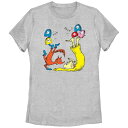 【送料無料】 ライセンス キャラクター レディース Tシャツ トップス Juniors' Dr. Seuss Tick Tock Fox Guy Graphic Tee Athletic Heather