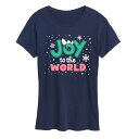 【送料無料】 ライセンス キャラクター レディース Tシャツ トップス Women's Peanuts Joy To The World Graphic Tee...