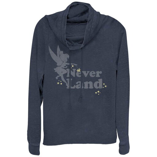 【送料無料】 ディズニー レディース Tシャツ トップス Disney's Tinker Bell Juniors' Never Land Cowlneck Graphic Lightweight Long Sleeve Navy 【送料無料】 ディズニー レディース Tシャツ トップス Disney's Tinker Bell Juniors' Never Land Cowlneck Graphic Lightweight Long Sleeve Navy